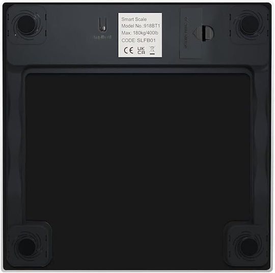 Homefashion Smart Cantar De Baie 180kg Cu Analizator De Grăsime Corporală Și Bluetooth Negru