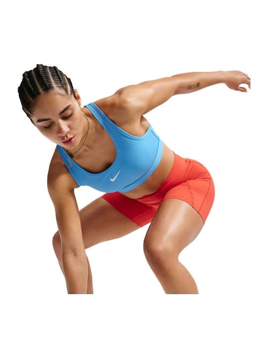 Dri-Fit Swoosh Damen Sport-BH Hellblau mit Futter & Leichte Polsterung