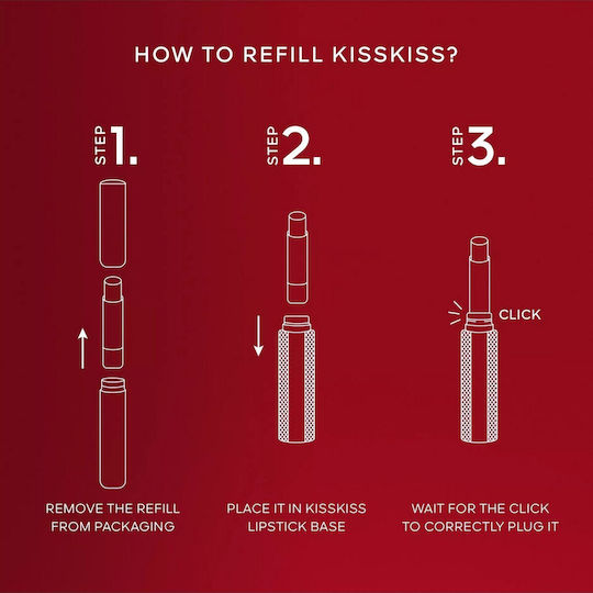 Guerlain Kisskiss Κραγιόν Refill Matte 559 Red Bouquet 1.85gr