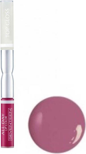 Seventeen All Day Lip Color & Top Gloss Long Lasting Liquid Lipstick Metallic 11 Rose Lilac 10ml