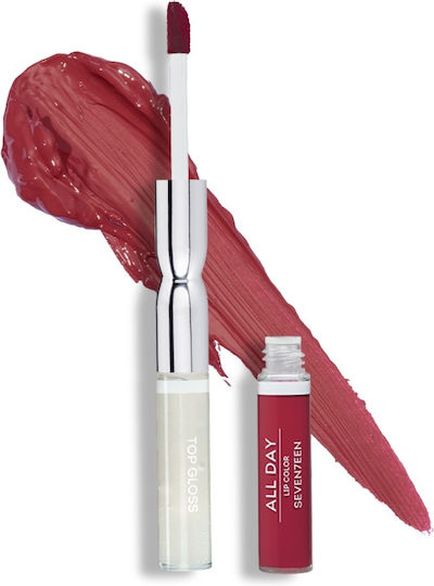 Seventeen All Day Lip Color & Top Gloss Υγρό Κραγιόν Metallic 61 Urban Twist 10ml