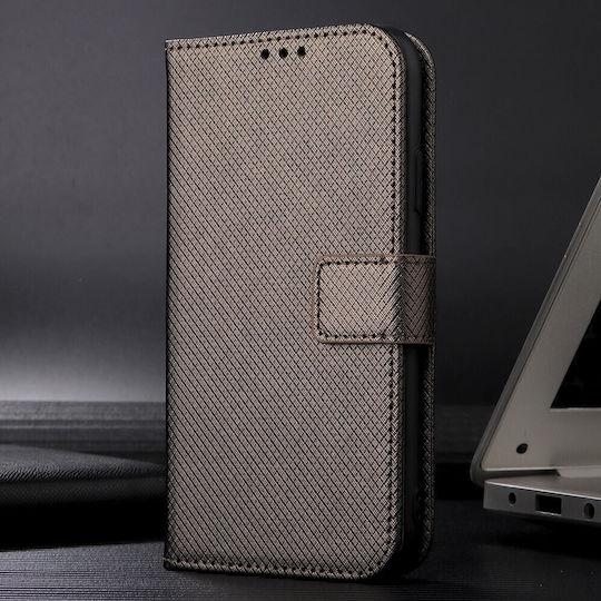 Tcl 40 Nxtpaper 5g Θήκη Βιβλίο Καφέ Diamond Texture Phone Case Brown