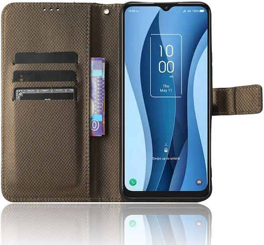 Tcl 40 Nxtpaper 5g Θήκη Βιβλίο Καφέ Diamond Texture Phone Case Brown