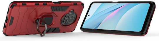 Forcell Xiaomi Mi 10T Lite Husă Rigidă Shockproof Magnetică cu Inel Suport Roșie
