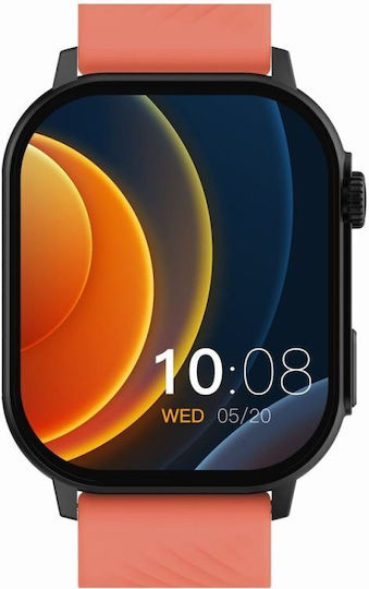 Gravity Gt15-3 Smartwatch Curea Silicon Roșie Brățară Neagră