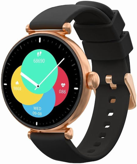 Smartwatch Gravity Rose Gold Black 2 Straps Gt26-3