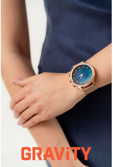 Gravity Smartwatch Pink Gold Strap Bracelet Gt5-6
