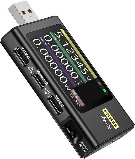 Tester USB pentru detectarea încărcării rapide și măsurarea capacității FNB58 fără BT