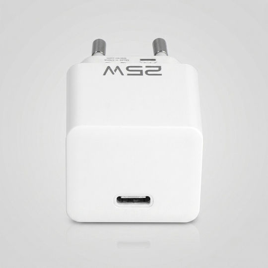 Blavec Handyladegerät mit USB-C Ausgangsanschluss und Kabel USB-C - USB-C 25W Stromlieferung Weiß (BC-10)