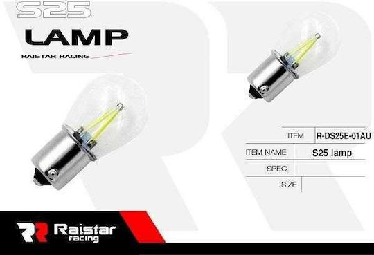 Raistar Λάμπες Αυτοκινήτου S25 LED Λευκό 12V 1.5W 2τμχ