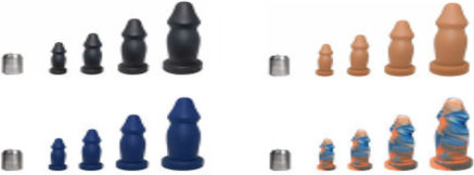 Huge Silicone Plug Bulbous Head War Machine Platinum Silicone X-Large Butt Plug 35.5 Cm Multicolour