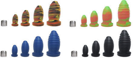 Μεγάλο Dildo Σιλικόνης Ραβδωτή Επιφάνεια Stretch Your Butt Destroyer Graded Large Platinum Silicone Anal Dildo 35,5 Cm Μπλε