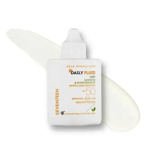 Seventeen Daily Fluid Αδιάβροχη Αντηλιακή Λοσιόν Προσώπου SPF50 με Χρώμα 35ml