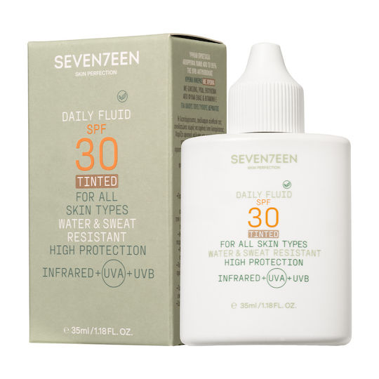 Seventeen Daily Fluid Αδιάβροχη Αντηλιακή Λοσιόν Προσώπου SPF30 με Χρώμα 35ml