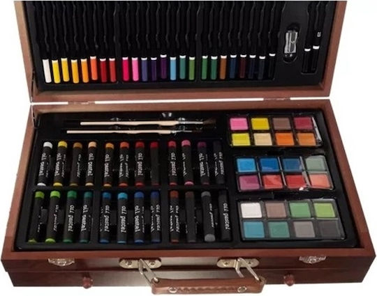 Комплект за рисуване дървен 38x23.5см 129 броя