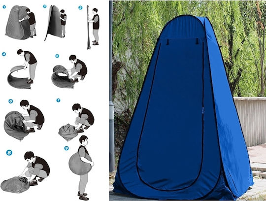 Cort De Camping Pentru Toaletă Albastru
