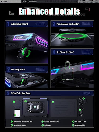 Laptop Stand for Up to 13 Inches with Illuminated