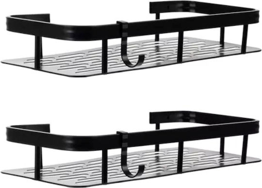 Raft De Baie Montat Pe Perete Metalic 30x13x4.7cm Negru