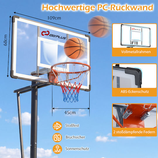 Costway Basketball Hoop with Stand and Adjustable Height 170-305 cm