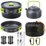 Set Accesorii Gătit Camping Oțel Inoxidabil Durabil Negru Kesnup