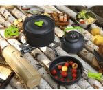 Set Accesorii Gătit Camping Oțel Inoxidabil Durabil Negru Kesnup