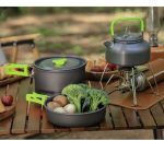 Set Accesorii Gătit Camping Oțel Inoxidabil Durabil Negru Kesnup