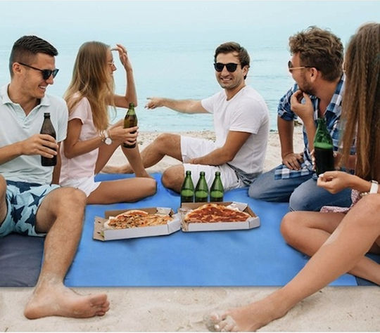 Pătură De Plajă Picnic Xxl 208 X 208 Cm Albastru Gri
