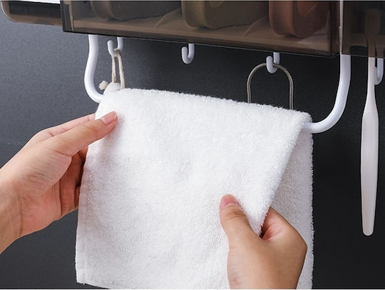 Bază de Susținere pentru Periuță de Dinți cu Dozator Automat de Pastă de Dinți din Plastic cu Ventuză Albă 9789377301033