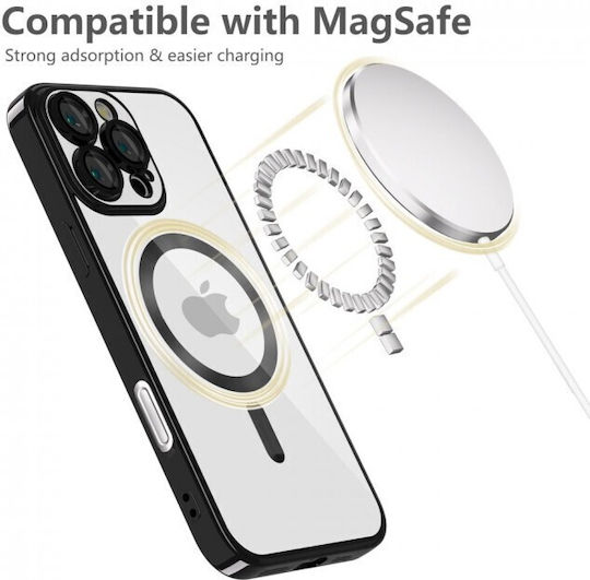 Tech Protect Iphone 16 Pro Max Magsafe Silicone Frame Transparent Black Case