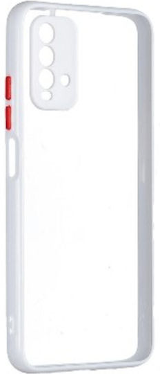 Forcell Xiaomi Redmi 9T Color Button Калъф Рамка Силиконова Прозрачна Бяла