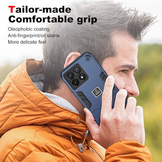 Forcell Xiaomi Poco X6 Pro 5G Rüstung Stoßfest Handyhülle Hart Blau