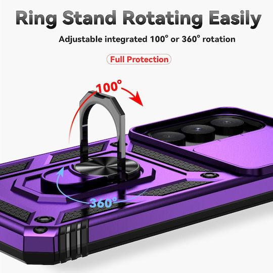 Forcell Samsung Galaxy A55 5g A35 5g Sliding Camshield Holder Hard Case Purple