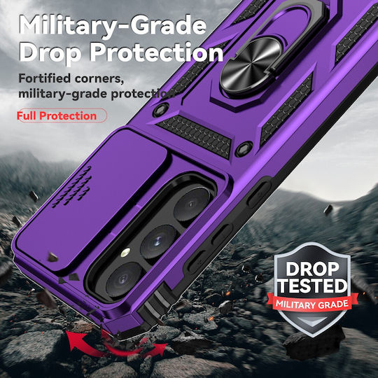 Forcell Samsung Galaxy A55 5g A35 5g Sliding Camshield Holder Hard Case Purple