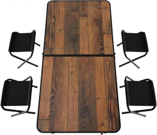 Campingmöbel Tischset aus Aluminium für Camping zusammenklappbar in Campingmöbel Koffer 36x27x33,5cm Braune