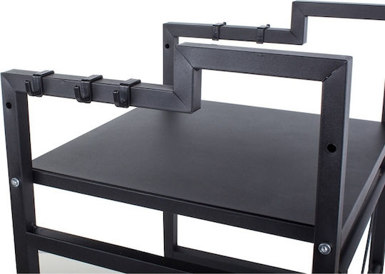 Βάση για Φούρνο Μικροκυμάτων Inox 68x51x36εκ. Μαύρη