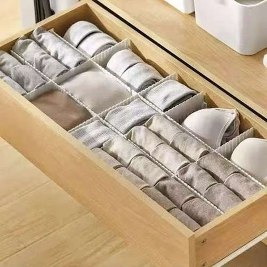 Compartimente Pentru Sertar Din Plastic 46.3x7cm 4 Bucăți Albe