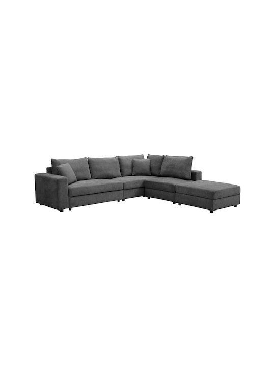 Navaro Ъглов Диван Антрацит 281x256x85см