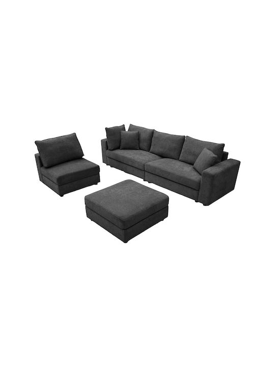 Navaro Ъглов Диван Антрацит 281x256x85см