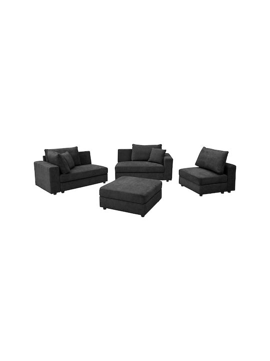 Navaro Ъглов Диван Антрацит 281x256x85см