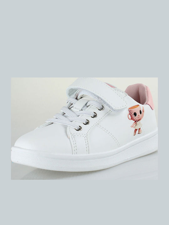 Brainrot Ballerina Capuchina Kids Sneakers Anatomic with Hoop & Loop Closure White