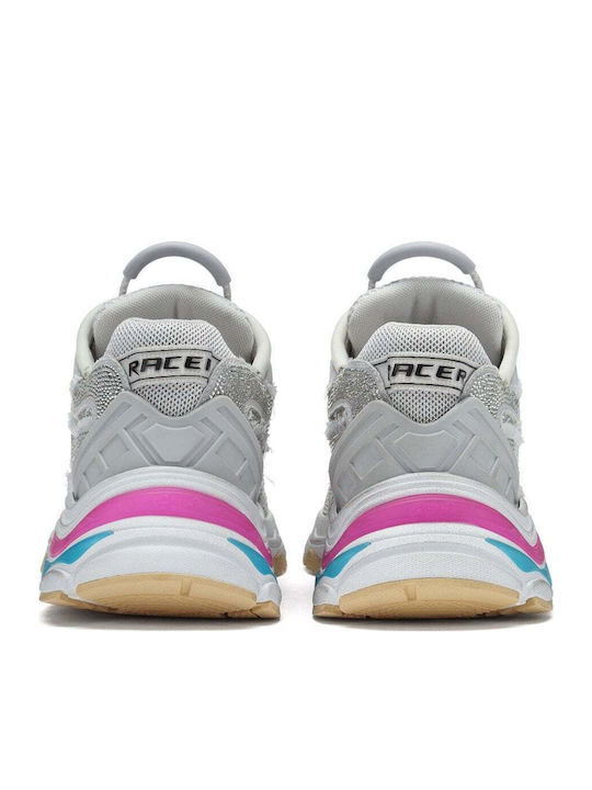 Race Strass Combo B Damen Chunky Sneakers Silber