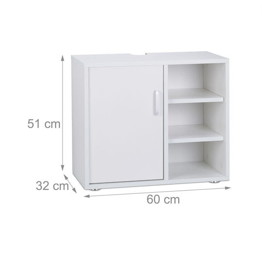 Relaxdays Părgos Fără Unitate De Mobilier Pentru Baie M60xA32xÎ51cm Alb/Gri
