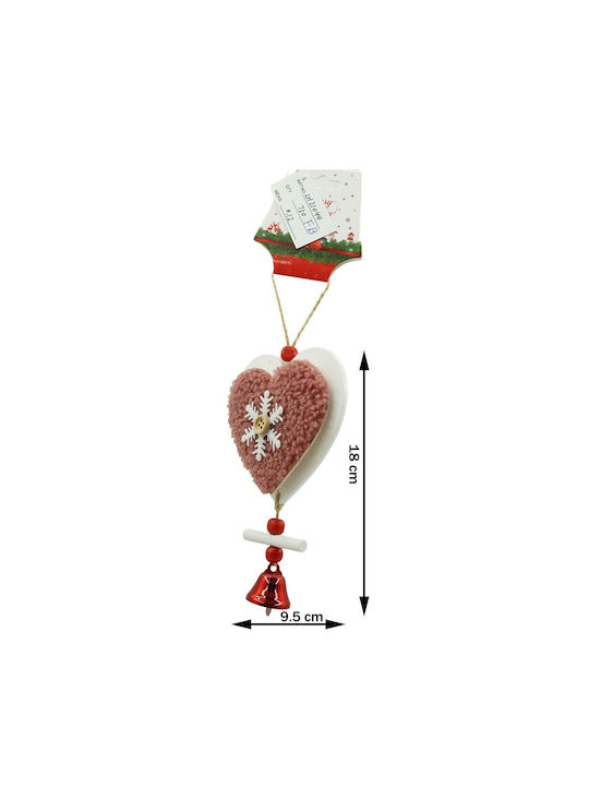 Besticktes Herz Weihnachtsbaumschmuck Alista Home Rosa Holz 18 Cm