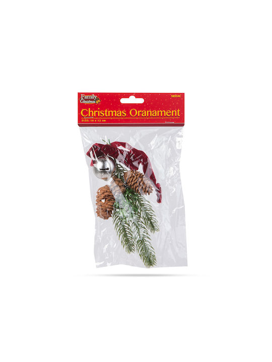 Christmas Door Decoration Artificial Fir Cones Silver Bell 16 Cm