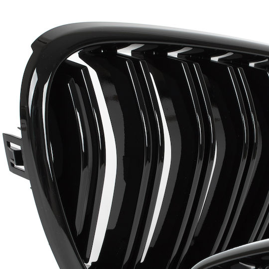 BMW X3 F25 11-14 Kühlergrill Zwischen Scheinwerfern Nieren Links + Rechts Set Schwarz Glänzend Doppelstange