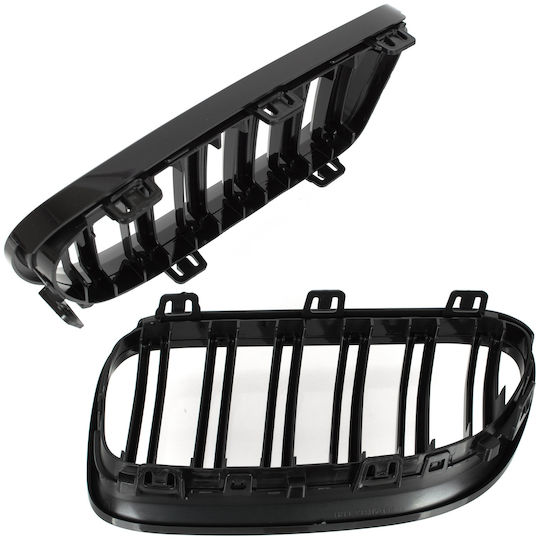 Bmw 3 E92 E93 10-13 Решетка Между Фаровете Бъбреци Лявa + Дясна Комплект Черни Лъскави Двойна Лента