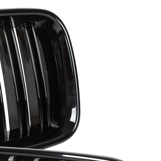 Bmw 3 E36 91-96 Grille Between Headlights Kidneys Left + Right Set Black Glossy Double Bar