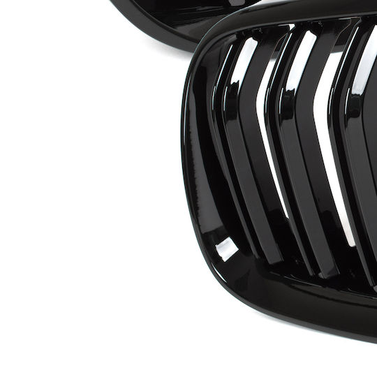 Bmw 3 E92 E93 10-13 Grilă Între Faruri Rinichi Stânga + Dreapta Set Negru Lucios Dublă Bară