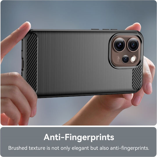 Husă Subțire Din Silicon Oppo Reno15 Pro Max Textură Din Fibră De Carbon Set Autocolant Silicon Negru