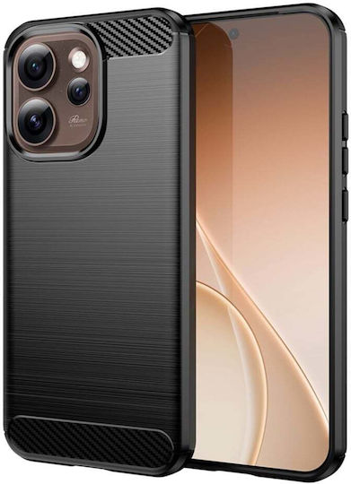 Husă Subțire Din Silicon Oppo Reno15 Pro Max Textură Din Fibră De Carbon Set Autocolant Silicon Negru